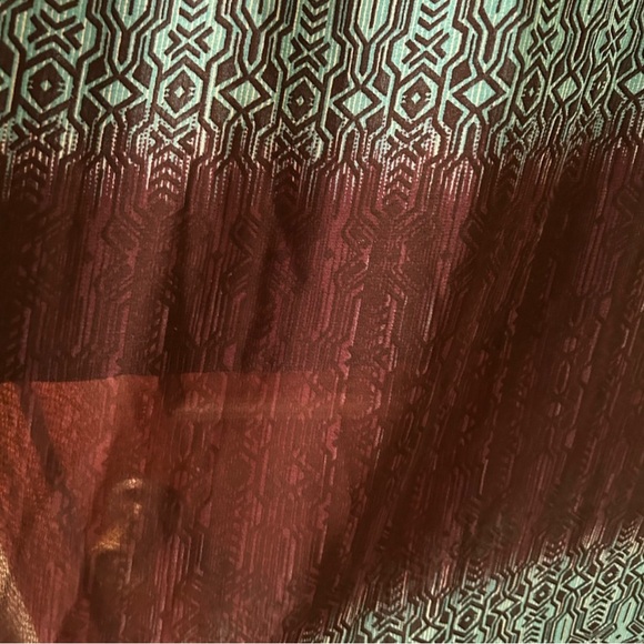 💜 CLEARANCE KAS DESIGNS NWT Teal and black sheer bohemian maxi skirt. Size S - Picture 2 of 7